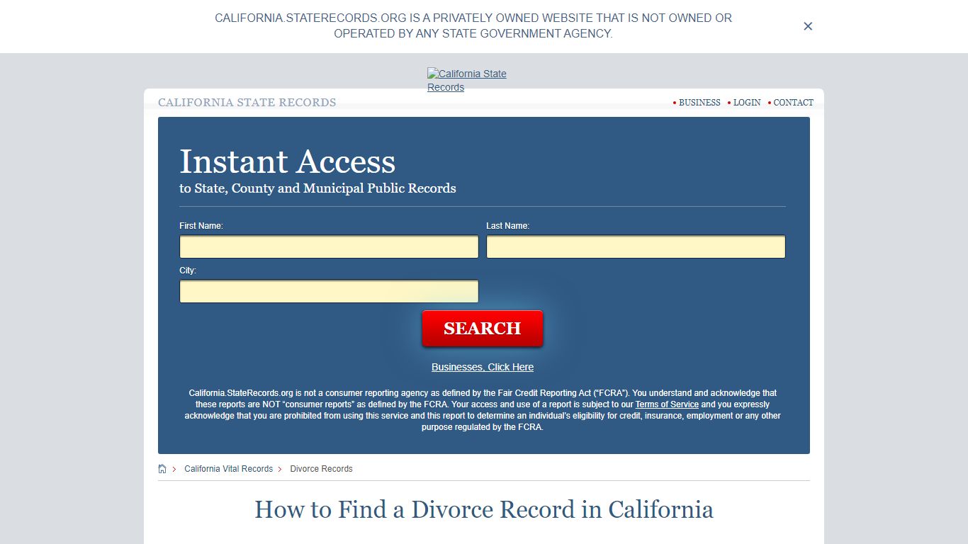 How to Find a Divorce Record in California - California State Records